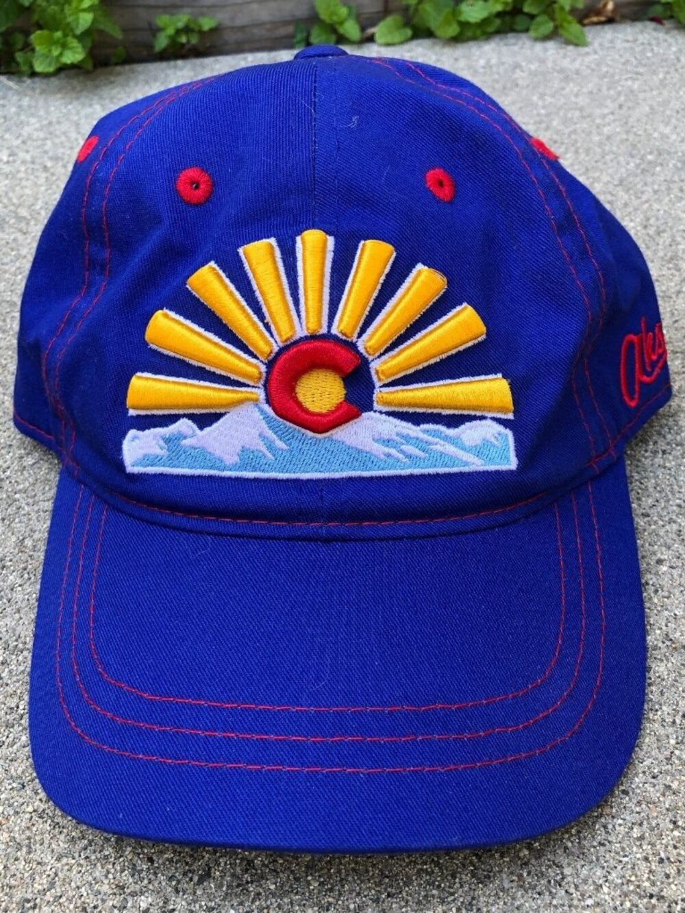 AKSELS Colorado Sunset Hat Men's One Size Dad Cap Blue Embroidered BRAND NEW